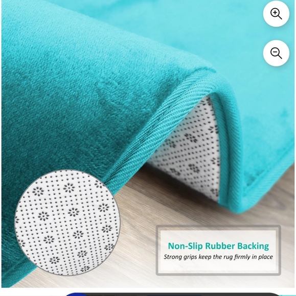 Turquoise Premium Memory Foam Bathroom Mat Set 17x24 inch - Picture 3 of 7